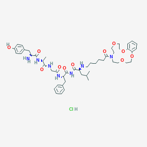 B137252 L-Leucinamide, L-tyrosyl-D-alanylglycyl-L-phenylalanyl-N-(6-(2,3,5,6,8,9,11,12-octahydro-7H-1,4,10,13,7-benzotetraoxaazacyclopentadecin-7-yl)-6-oxohexyl)-, monohydrochloride CAS No. 145594-25-8