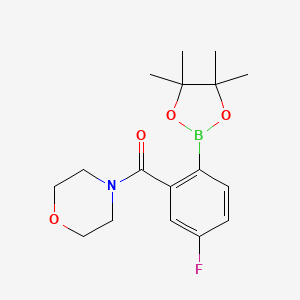 molecular formula C17H23BFNO4 B13725210 4-[[5-Fluoro-2-(tetramethyl-1,3,2-dioxaborolan-2-yl)phenyl]carbonyl]morpholine 