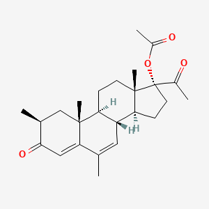 molecular formula C25H34O4 B13725249 2beta,6-Dimethyl-3,20-dioxopregna-4,6-dien-17-yl acetate 