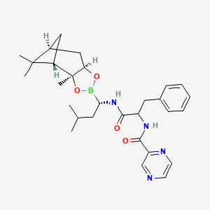 molecular formula C29H39BN4O4 B13725254 (1R)-(1S,2S,3R,5S)-Pinanediol-N-(N-pyrazinylphenylalaninoyl)-1-amino-3-methylbutane-1-boronate 