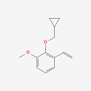 molecular formula C13H16O2 B13725261 2-Cyclopropylmethoxy-1-methoxy-3-vinylbenzene 