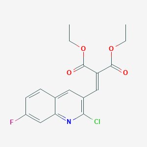 molecular formula C17H15ClFNO4 B13725277 2-Chloro-7-fluoro-3-(2,2-diethoxycarbonyl)vinylquinoline CAS No. 1031928-75-2