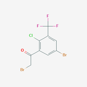 molecular formula C9H4Br2ClF3O B13725319 5'-Bromo-2'-chloro-3'-(trifluoromethyl)phenacyl bromide 