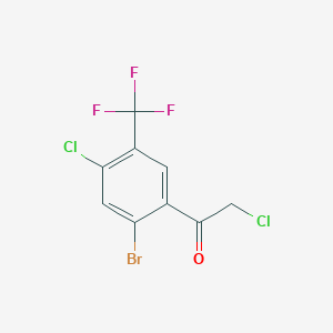 molecular formula C9H4BrCl2F3O B13725326 2'-Bromo-4'-chloro-5'-(trifluoromethyl)phenacyl chloride 