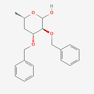 molecular formula C20H24O4 B13725343 (3S,4R,6S)-6-methyl-3,4-bis(phenylmethoxy)oxan-2-ol 