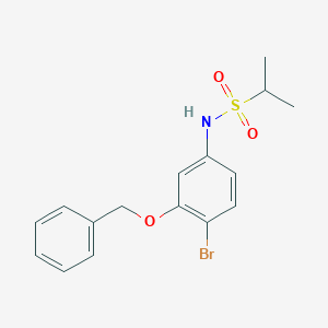 molecular formula C16H18BrNO3S B13725359 N-(3-(Benzyloxy)-4-bromophenyl)propane-2-sulfonamide 