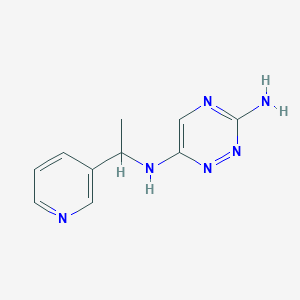 molecular formula C10H12N6 B13725445 N6-[1-(3-Pyridyl)ethyl]-1,2,4-triazine-3,6-diamine 