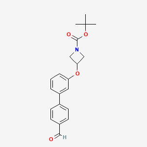 molecular formula C21H23NO4 B13725533 3-(4'-Formylbiphenyl-3-yloxy)-azetidine-1-carboxylic acid tert-butyl ester 