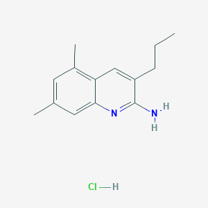 molecular formula C14H19ClN2 B13725574 2-Amino-5,7-dimethyl-3-propylquinoline hydrochloride CAS No. 1170079-61-4