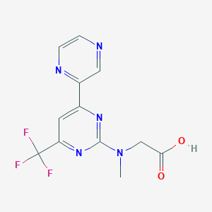 N-Methyl-N-(4-(pyrazin-2-yl)-6-(trifluoromethyl)pyrimidin-2-yl)glycine