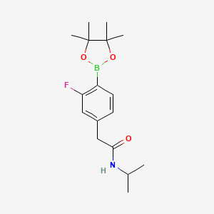 2-(3-Fluoro-4-(4,4,5,5-tetramethyl-1,3,2-dioxaborolan-2-yl)phenyl)-N-isopropylacetamide