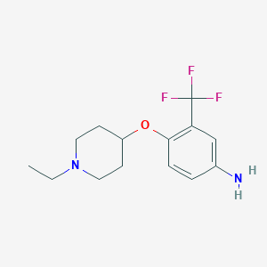 molecular formula C14H19F3N2O B13725678 4-((1-Ethylpiperidin-4-yl)oxy)-3-(trifluoromethyl)aniline 