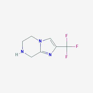 molecular formula C7H8F3N3 B137257 2-(Trifluoromethyl)-5,6,7,8-tetrahydroimidazo[1,2-a]pyrazine CAS No. 126069-70-3