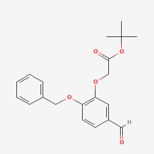 molecular formula C20H22O5 B13725720 tert-Butyl 2-(2-(benzyloxy)-5-formylphenoxy)acetate 