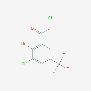 molecular formula C9H4BrCl2F3O B13725731 2'-Bromo-3'-chloro-5'-(trifluoromethyl)phenacyl chloride 