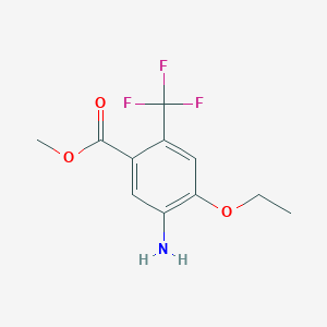 molecular formula C11H12F3NO3 B13725744 Methyl 5-amino-4-ethoxy-2-(trifluoromethyl)benzoate 