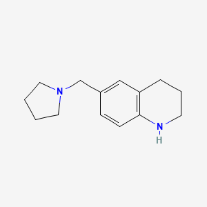 molecular formula C14H20N2 B1372579 6-(Pyrrolidin-1-ylmethyl)-1,2,3,4-tetrahydroquinoline CAS No. 1042774-20-8