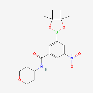 3-Nitro-N-(tetrahydro-pyran-4-yl)-5-(4,4,5,5-tetramethyl-[1,3,2]dioxaborolan-2-yl)-benzamide