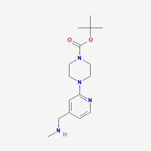 molecular formula C16H26N4O2 B1372586 Tert-butyl 4-{4-[(methylamino)methyl]pyridin-2-yl}piperazine-1-carboxylate CAS No. 946409-15-0