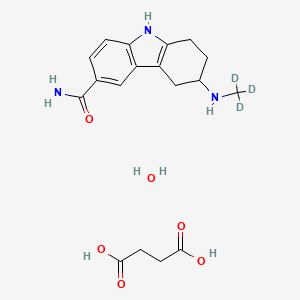 butanedioic acid;6-(trideuteriomethylamino)-6,7,8,9-tetrahydro-5H-carbazole-3-carboxamide;hydrate