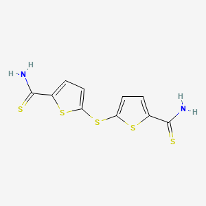 molecular formula C10H8N2S5 B1372588 5-[(5-Carbamothioylthiophen-2-yl)sulfanyl]thiophene-2-carbothioamide CAS No. 1000932-91-1