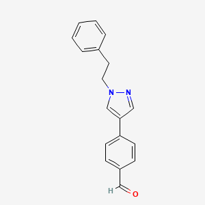 molecular formula C18H16N2O B13725908 4-(1-Phenethyl-1H-pyrazol-4-yl)-benzaldehyde 