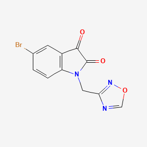molecular formula C11H6BrN3O3 B1372592 5-bromo-1-(1,2,4-oxadiazol-3-ylmethyl)-2,3-dihydro-1H-indole-2,3-dione CAS No. 1042633-64-6