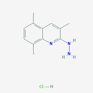 2-Hydrazino-3,5,8-trimethylquinoline hydrochloride