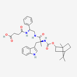 4-[[(1R)-2-[[(2S)-3-(1H-indol-3-yl)-2-methyl-2-[(1,7,7-trimethyl-2-bicyclo[2.2.1]heptanyl)oxycarbonylamino]propanoyl]amino]-1-phenylethyl]amino]-4-oxobutanoic acid