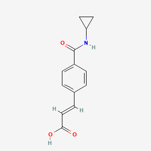 molecular formula C13H13NO3 B1372600 3-[4-(Cyclopropylcarbamoyl)phenyl]prop-2-enoic acid CAS No. 1000932-52-4