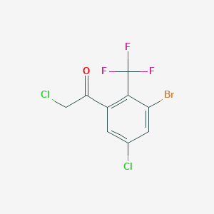 molecular formula C9H4BrCl2F3O B13726014 3'-Bromo-5'-chloro-2'-(trifluoromethyl)phenacyl chloride 