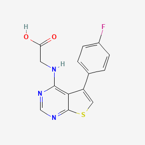 molecular formula C14H10FN3O2S B1372602 2-{[5-(4-Fluorophenyl)thieno[2,3-d]pyrimidin-4-yl]amino}acetic acid CAS No. 1082187-03-8