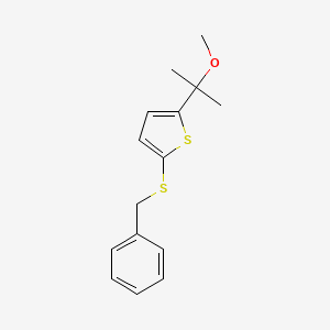 molecular formula C15H18OS2 B13726037 2-(Benzylthio)-5-(2-methoxy-2-propyl)thiophene 