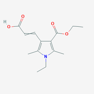 molecular formula C14H19NO4 B13726051 3-[4-(ethoxycarbonyl)-1-ethyl-2,5-dimethyl-1H-pyrrol-3-yl]acrylic acid 