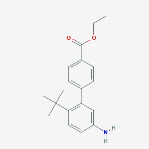 molecular formula C19H23NO2 B13726056 5'-Amino-2'-tert-butyl-biphenyl-4-carboxylic acid ethyl ester 