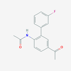 molecular formula C16H14FNO2 B13726083 N-(5-Acetyl-3'-fluoro-biphenyl-2-yl)-acetamide 