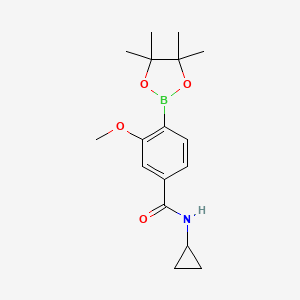 molecular formula C17H24BNO4 B13726089 N-Cyclopropyl-3-methoxy-4-(tetramethyl-1,3,2-dioxaborolan-2-yl)benzamide 