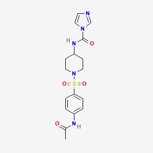 molecular formula C17H21N5O4S B1372609 N-[1-(4-acetamidobenzenesulfonyl)piperidin-4-yl]-1H-imidazole-1-carboxamide CAS No. 1049873-74-6