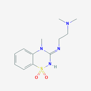 molecular formula C12H18N4O2S B13726102 3-[2-(Dimethylamino)ethylamino]-4-methyl-4H-1,2,4-benzothiadiazin-1,1-dioxide 