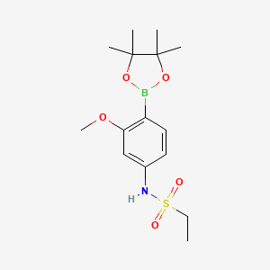 molecular formula C15H24BNO5S B13726119 N-(3-Methoxy-4-(4,4,5,5-tetramethyl-1,3,2-dioxaborolan-2-yl)phenyl)ethanesulfonamide 