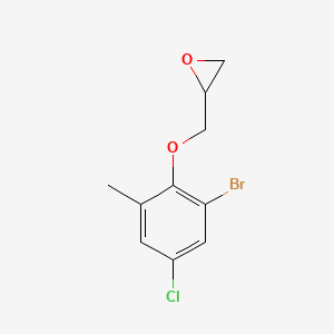 molecular formula C10H10BrClO2 B13726189 2-[(2-Bromo-4-chloro-6-methylphenoxy)methyl]oxirane 