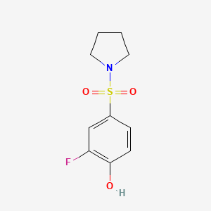 molecular formula C10H12FNO3S B13726200 2-Fluoro-4-(pyrrolidine-1-sulfonyl)-phenol 