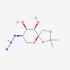 molecular formula C9H15N3O5 B13726211 (5S,6R,7R,8R)-8-azido-2,2-dimethyl-1,3,10-trioxaspiro[4.5]decane-6,7-diol 