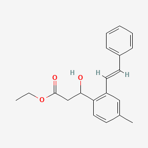 ethyl 3-hydroxy-3-[4-methyl-2-[(E)-2-phenylethenyl]phenyl]propanoate