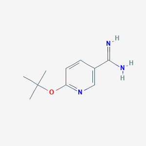 molecular formula C10H15N3O B1372622 6-(叔丁氧基)吡啶-3-甲酰亚胺酰胺 CAS No. 1039318-00-7