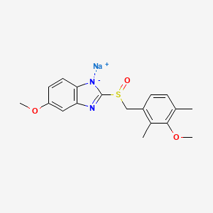 molecular formula C18H19N2NaO3S B13726264 sodium;5-methoxy-2-[(3-methoxy-2,4-dimethylphenyl)methylsulfinyl]benzimidazol-1-ide 