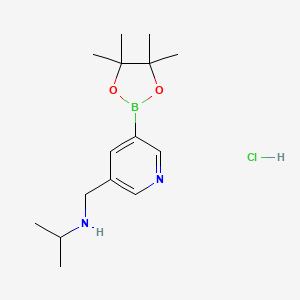 N-((5-(4,4,5,5-tetramethyl-1,3,2-dioxaborolan-2-yl)pyridin-3-yl)methyl)propan-2-amine hydrochloride