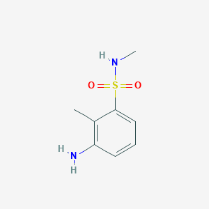 molecular formula C8H12N2O2S B1372631 3-amino-N,2-dimethylbenzene-1-sulfonamide CAS No. 1042520-81-9