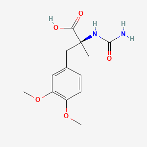 molecular formula C13H18N2O5 B1372655 (s)-2-(氨基羰基)-氨基-3-(3,4-二甲氧基苯基)-2-甲基丙酸 CAS No. 28861-00-9