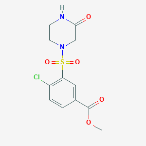 molecular formula C12H13ClN2O5S B1372663 甲基4-氯-3-[(3-氧代哌嗪-1-基)磺酰基]苯甲酸酯 CAS No. 1210458-57-3